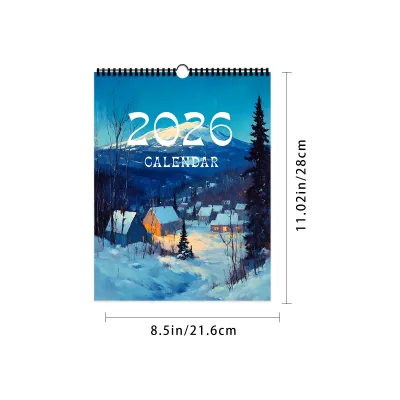 【Daily Deals】 1pc 2026 Wall Calendar Painting Landscape Series 12 Beautiful Designs Perfect Gift for Birthdays Christmas New Year