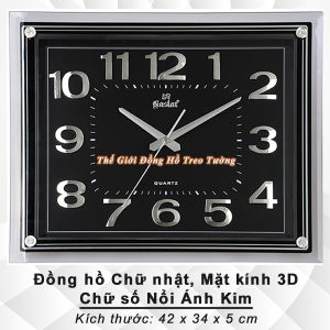 Đồng hồ KIM TRÔI Chữ Nhật Cao Cấp EASTART – Mặt Kính 3D – Bộ Số Nổi Ánh Kim – Tặng Pin Maxell – Bảo Hành 3 Năm