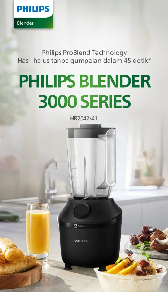Philips Blender 3000 Series HR2042/41 290W Plastic Regular, blender  juicer, blender serbaguna, blender terbaik, blender bumbu philips