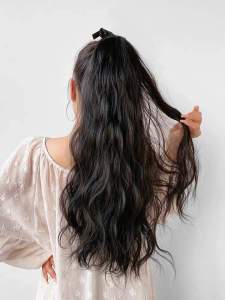 [ hàng loại 1 60cm ] tóc giả nữ cột xù mì dài tóc giả buộc tóc giả xoăn sóng tóc giả dài