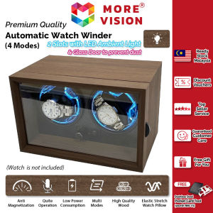 Watch Winder Box for Automatic Watches Double Winders Quiet Japanese Motor 5 Rotation Mode Luxury Gift Wood High-End