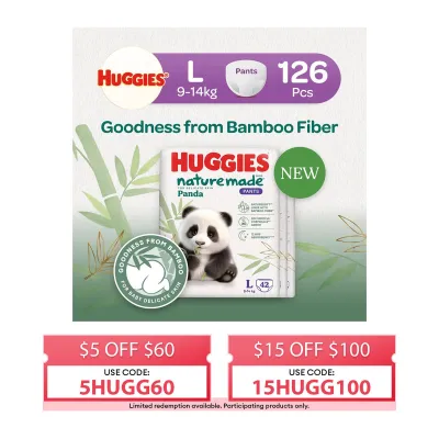 Huggies Naturemade Panda Pants L Case 42s x 3