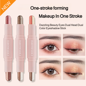 【Two-tone eyeshadow】Pearlescent Fine Glitter Dual Color Shadow Pencil Shadow DualEnded Eyeshadow Pencil Shape Fine Glitter One Splash Waterproof Dual Color Eyeshadow