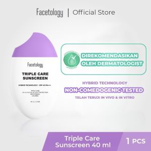 【100% persen sertifikasi resmi】FACETOLOGY TRIPLE SUNSCREEN KRIM PENCERAH WAJAH / FACIAL WASH