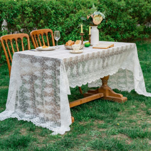 Gracekarin White Lace Tablecloth With 3D Embroidery For Wedding Venues And Booth Setups Elegant Dining Table Covering For Special Events NEW
