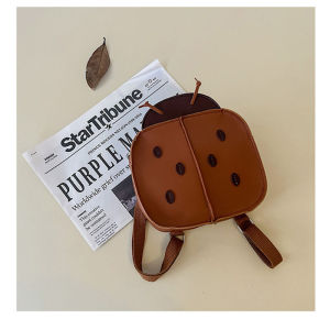 Girls Cute Ladybug Design Kids Baby Girls Boys Backpack PU Leather Outdoor Playing Brothers and Sisters Matching Storage Bags
