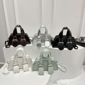SUNYMEI Designer Buckle Shoulder Bag Vintage Luxury Cross Body Bag Casual Gothic PU Leather Handbag Female