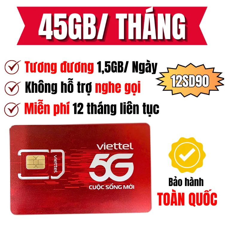 SIM 4G Viettel Trọn Gói 1 Năm