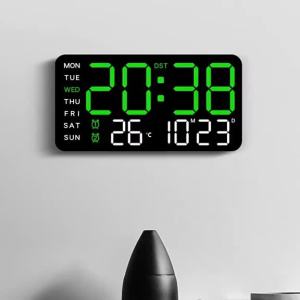 Wall-Mounted Digital LED Clock with Temperature and Date Display for Home Decor digital  alarm  clock