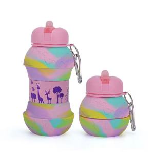 Coya Cozy 550ml/1L Leak-Proof Collapsible Foldable Silicone Water Bottle For Kid [BPA-Free and Food Grade Silicone]