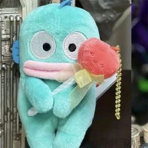 Sanrio Ugly Fish Mermaid Hanton Plush Doll Backpack Keychain Charm Kawaii Plush Doll Birthday Gift Childrens Toys