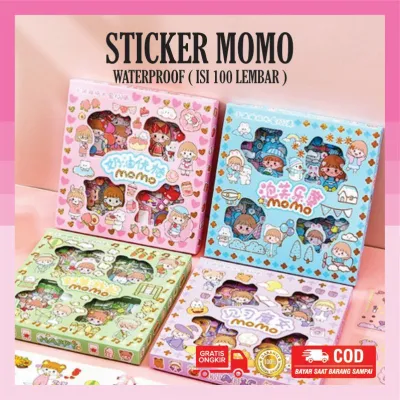 Sticker Motif Kartun 2D Isi 100 Lembar Anti Air Stiker Tempelan Hiasan Botol Minum Hias Buku Diary Scarpbook Case HP BARU