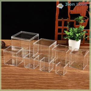 Jion Love Clear Acrylic Square Cube Box With Lids Durable Candy Box Multiple Uses Transparent Case Organizer Container