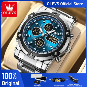 Đồng hồ nam OLEVS Đồng hồ điện tử đa chức năng ban đầu dành cho nam Đồng hồ báo thức dạ quang không thấm nước Váy thời trang2026