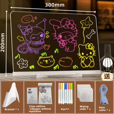 Magical Lightboard Luminous Handwriting Drawing Board USB Charging Transparent Acrylic Erasable Toys