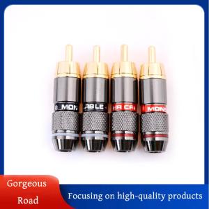 [Gorgeous] Hot Sale 4 pcs RCA Hi-Fi -Plated copper MALE plug Audio CONNECTOR