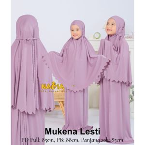 AliMaMa - MUKENA ANAK LESTI LASER - Mukenah Perempuan Telekung Traveling Jersey Kekinian Lucu Medan