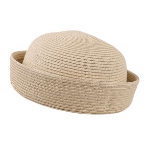 GAOSU Elegant Straw Pillbox Hat Weave Fedoras Fedora Hat Women Teardrop Painter Hat Summer Wear