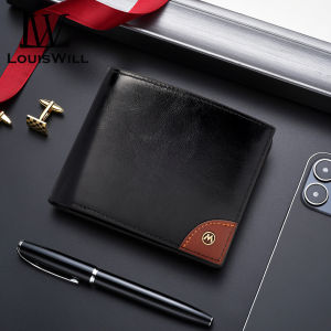 LouisWill RFID Block Short Wallet Coin Bag Zipper Clutch Wallets Solid Color Retro Short Wallet Soft PU Wallet Multi-Card Position ID Credit Cards Holders Coin Bag Business Wallets