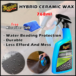 🌱 Meguiars/ Meguiars G190526 Hybrid Ceramic Wax 26 oz Extreme Water Beading Protection Less Efford & Mess Durable Simply Apply Fast Dry Car Care DIY Original ❗ FREE CLOTH ❗ Ready Stock