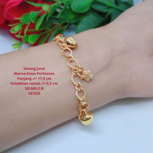 Gelang Jurai Titanium Tembaga Xuping Rodium Perhiasan Akseaoris Lapis Emas 1824 Karat GJ42