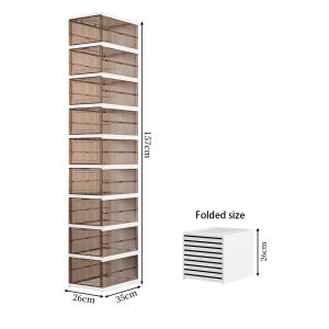 Shoe Box foldable shoe rack transparent Pre-assembled Thickened Plastic Dustproof Simple Shoe Cabinet