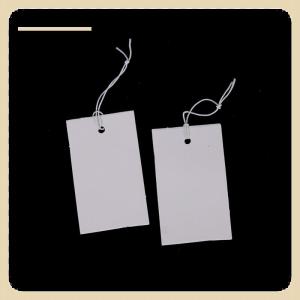 [COD] 100Pcs White Paper Jewelry Clothes Label Price Tags With Elastic String 5x3cm