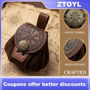 【ZTOYL】 PU Leather DND Bag Drawstring Tray Cute Pouch for Tabletop RPG Game Accessory Cosplay Gift Storage Organizer