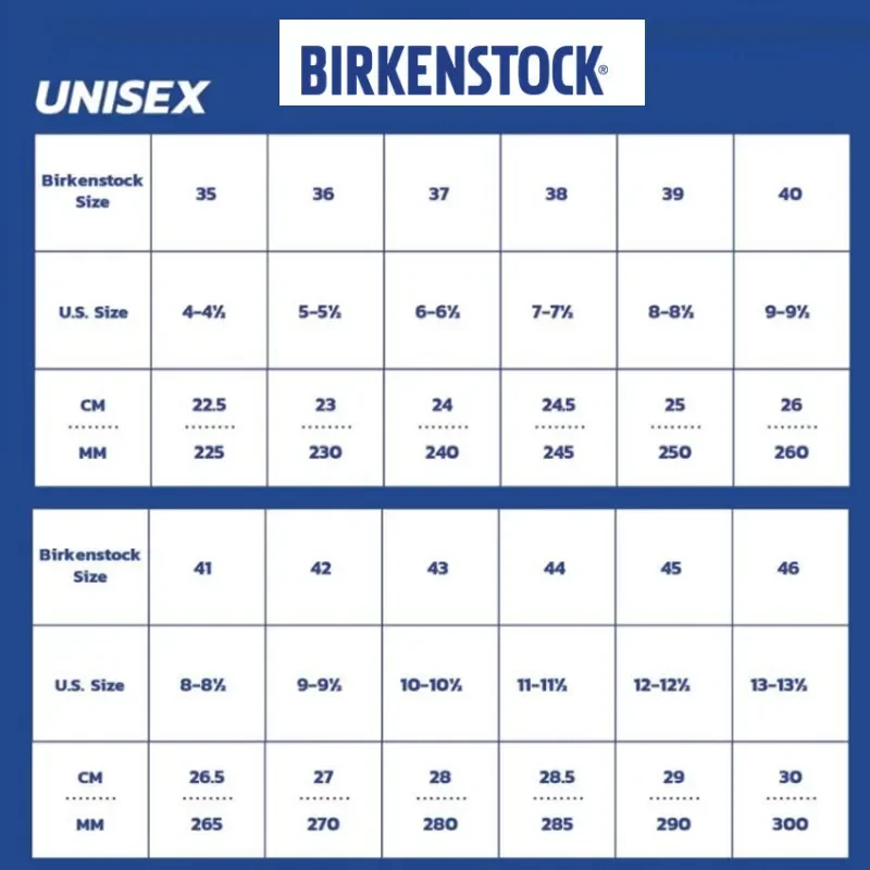 Birkenstock eva madrid size chart new arrivals