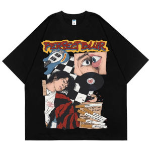 American street wear Oversized mens T-shirts Abstract art Black classic Womens cotton shirts .C