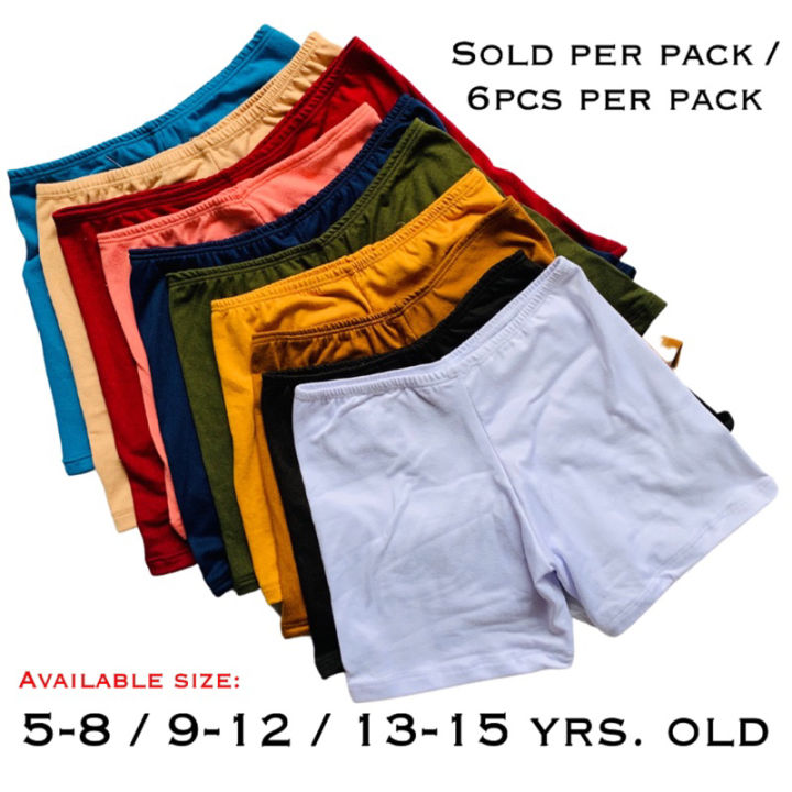 Colored 6pcs Plain Quality Cycling shorts for kids inner shorts undies boyleg 5 15yrs.old wholesale Lazada PH