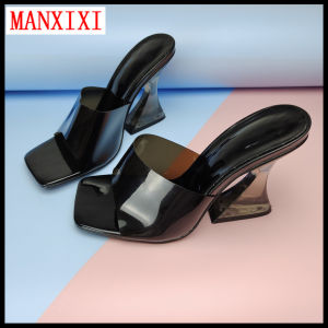 MANXIXI Fashion Women High Heels 4.13 Inches Slippers Colorful Candy Beautiful Sandals (Size 36-42)