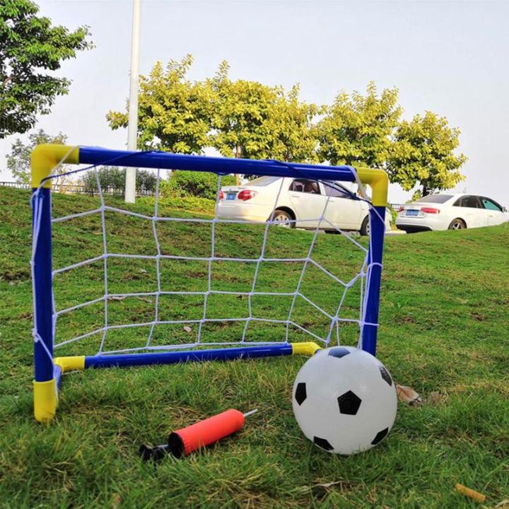 Portable Foldable Mini Football Soccer Ball Goal Post Net Set with