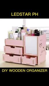 Makeup Organizer Case Handmade DIY Cosmetic Organizer Wooden Office Storage  cosmetic storage