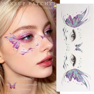 ADAM 5PCS Chống thấm nước Miếng dán hình xăm Ngôi sao lấp lánh. Bướm Hình xăm hình bướm Sáng tạo Tự trang điểm Hình xăm tạm thời Dành cho phụ nữ và các bạn gái.