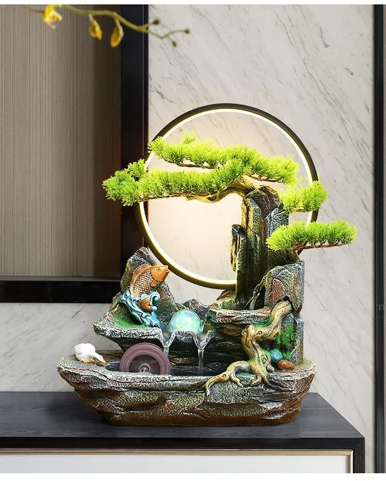 Water Wheel Fountain With Fish Tank – Lucky Incense