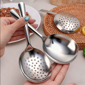 2Pcs Big Head Stainless Steel Spoon / Large Size Dining Spoon / Rice Serving Spoon / Colander Soup Spoons / Restaurant Kitchen Utensils