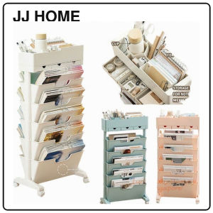 【JJ HOME】Desk Side Storage Rack with Wheels Bookshelf Student Organizer