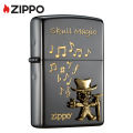 Zippo Skull Magic Emblem Design Black Ice Pocket Lighter  ZBT-3-134A Limited Edition（ Lighter Without Fuel Inside ). 