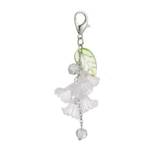 Handmade Acrylic Keyring Flower Leaf Lobster Clasp Keychain Blossom Pendant Key Chain Floral Key Rings Women