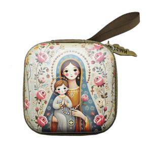 Hai mặt cầu nguyện kinh Mân Côi container lưu trữ nhựa vuông túi thuận tiện Tôn Giáo tổ chức cho du lịch