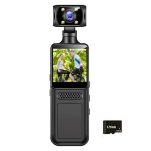 4K Vlogging Camera Handheld Video Camcorder Stabilization 180 Degree Rotatable Lens with LCD Screen for Outdoor