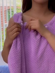 towel bath bathrobe 百变浴袍可穿可裹巾成人大码浴巾比纯棉吸水浴裙长款珊瑚绒睡袍女现货Variable bathrobe can be worn and wrapped into a large size bath towel