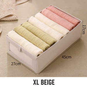 [SG Seller]  Foldable Clothes Storage Box Japanese-style Fabric Linen Wardrobe Storage Organizer