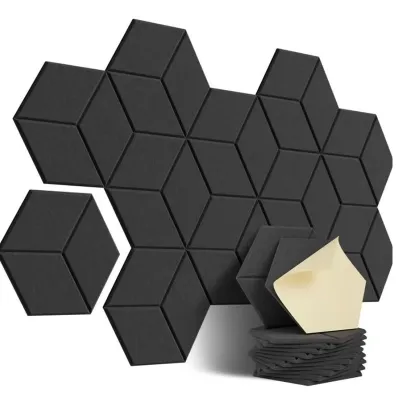แผ่นโฟมเก็บเสียง 3D 100 แผ่น/แพ็ค กันไฟลาม 30x30x0.9cm พร้อมแผ่นรองกาว สำหรับห้องเสียงและห้องตั้งเครื่องเสียง