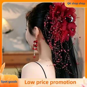 ✨QK shop✨ Elegant Temperament Feather Tassel Hair Clip For Women Girls Exaggerated Large Shark Clip Fashion Hair Accessories Gifts