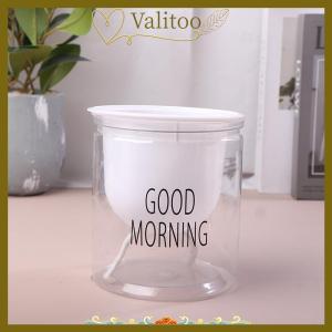[Valitoo] Lazy Hydroponic Flower Pot Automatic Water-Absorbing Flowerpot Transparent Double Layer Plastic Self Watering Planter Office