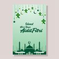 (ISI 25 PCS) Ucapan Selamat Hari Raya Idul Fitri Lebaran Eid Mubarak Ukuran 9x6cm. 