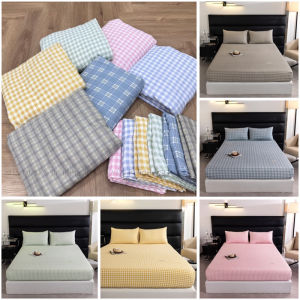 Bộ Ga Gối 3 Món Cotton Đũi Mềm Mịn - Drap kèm 2 vỏ gối Đủ Kích Thước Màu Sắc Basic nền nã [Gấu Dâu Sweet] 🐻🐻🐻