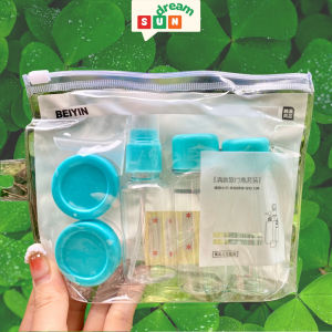 Bộ Chiết Mỹ Phẩm Mini BEIYIN Gồm 7 Chi Tiết Kèm Túi Zip Nhỏ Gọn Tiện Lợi Đựng Mĩ Phẩm Khi Đi Chơi Du Lịch